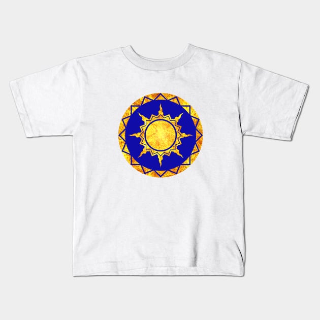 Atlantean Sun on Blue Kids T-Shirt by AtlanteanArts